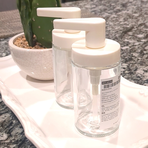 IKEA TACKAN Set 2 Erogatori Sapone In Vetro Trasparente, Pratici E Resistenti, Per Bagno E Cucina - 4